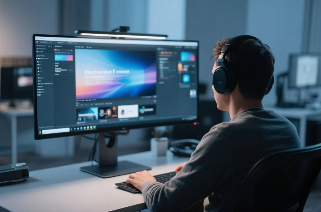 用户在桌面电脑上享受欧陆的沉浸式娱乐体验